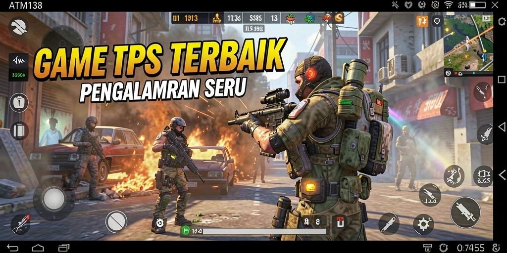 Screenshot gameplay ATM138 yang menampilkan aksi seru dalam TPS.