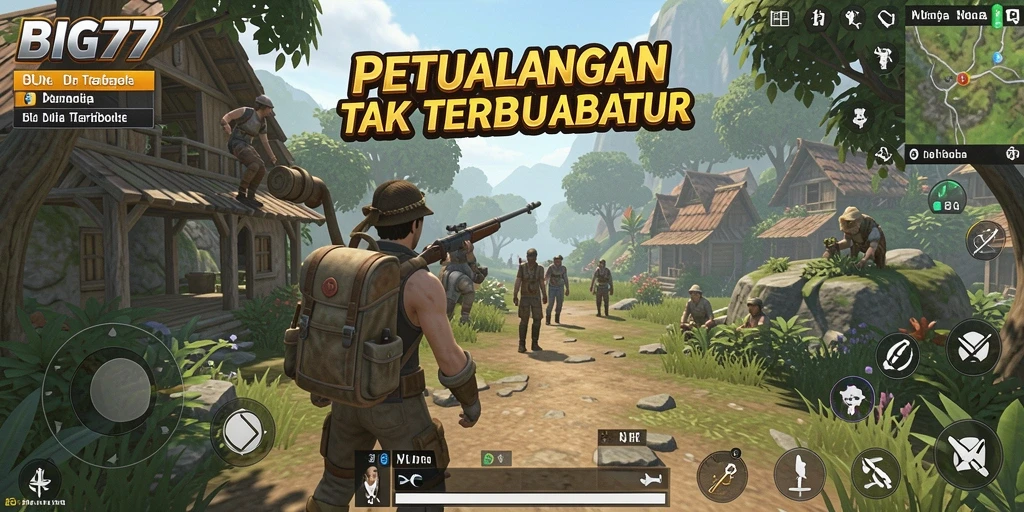 Tampilan gameplay <strong>BIG77</strong> di dunia terbuka yang menarik dan menantang.