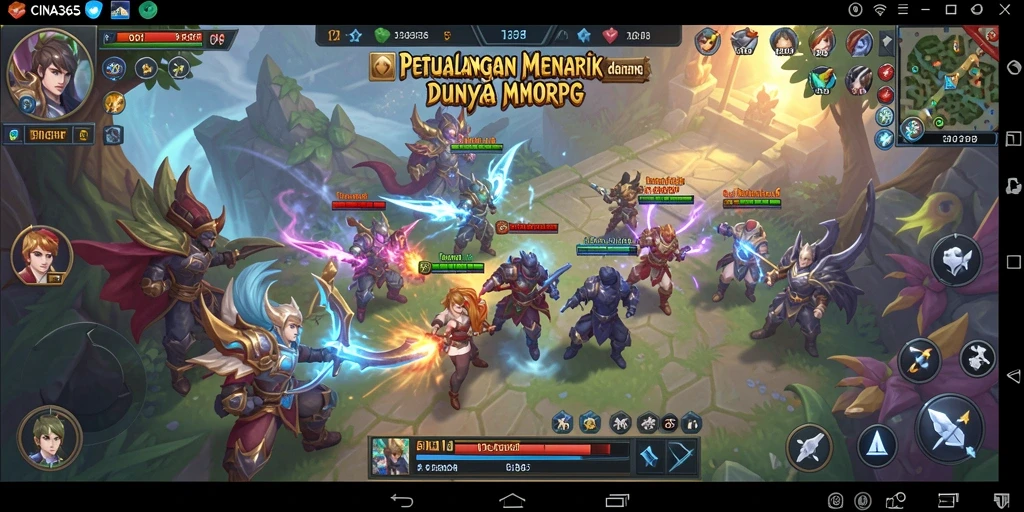 Tampilan gameplay menarik dari CINA365 yang menunjukkan pertempuran epik.