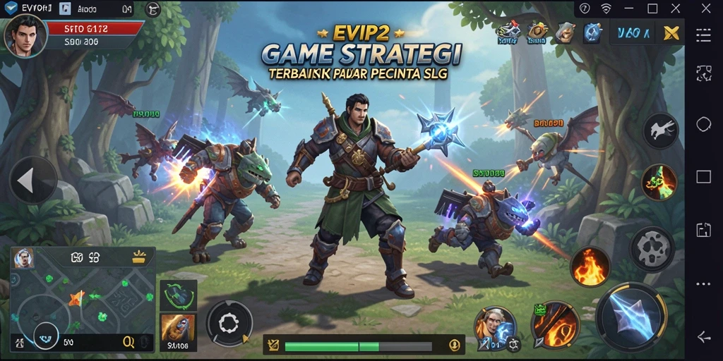 Tangkapan layar EVIP2 yang menampilkan pertempuran strategis antar pemain.