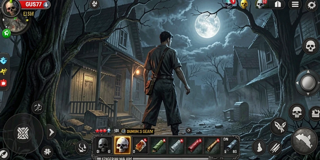 Screenshot menampilkan suasana mencekam dari gameplay GUS77.