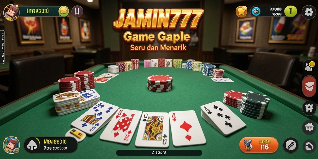 Tampilan gameplay seru dalam game Gaple JAMIN777.