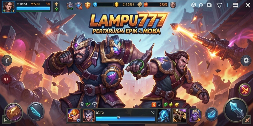 Tampilan screenshot LAMPU777 dengan aksi gameplay MOBA yang seru.