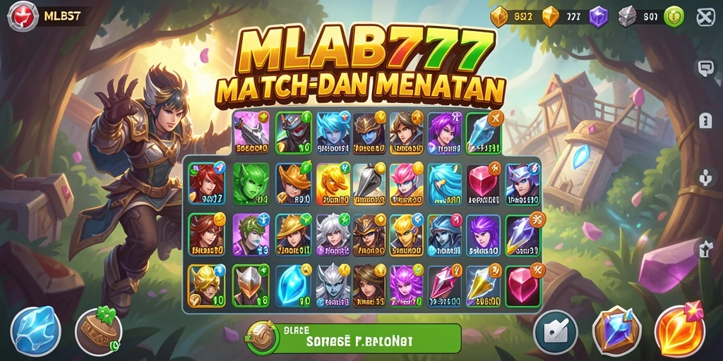 Tampilan gameplay Match-3 yang seru dan mengasyikkan dalam MLBB777.