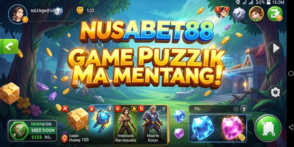 Tampilan gameplay seru di NUSABET88 dengan berbagai puzzle menarik.