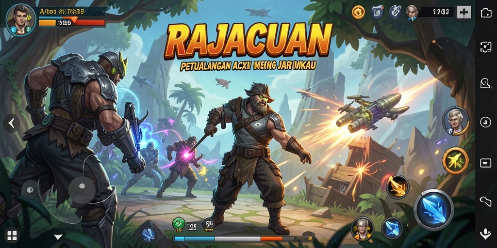 Screenshot RAJACUAN menampilkan aksi pertarungan yang seru dan mendebarkan.