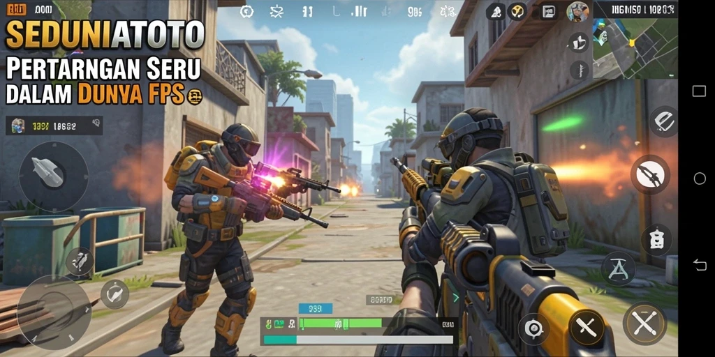 Screenshot dari aksi intens gameplay SEDUNIATOTO di medan perang.