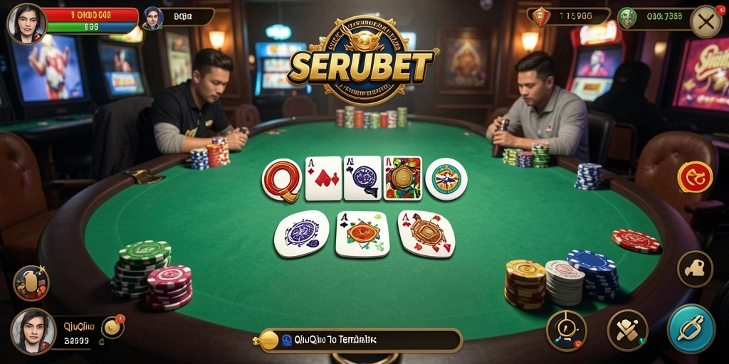 Screenshot SERUBET menampilkan gameplay QiuQiu yang seru dan interaktif.
