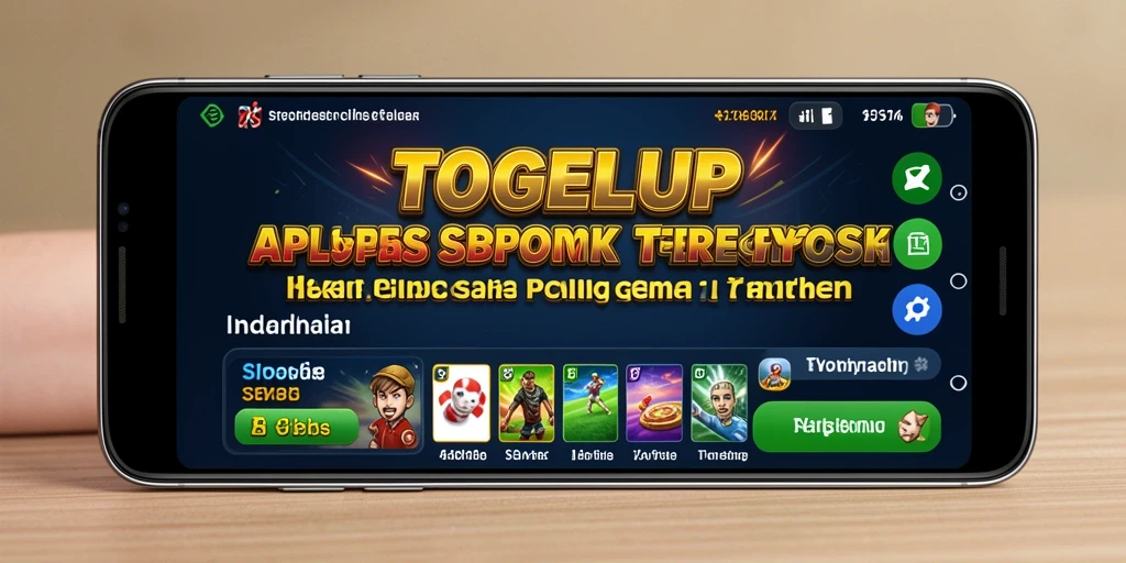Screenshot utama TOGELUP memperlihatkan tampilan antarmuka aplikasi Sportsbook.