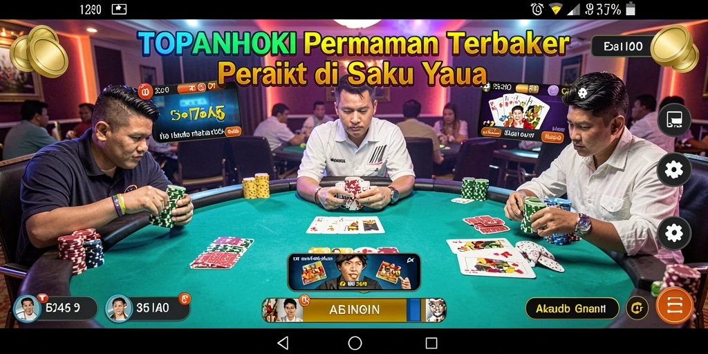 Tampilan gameplay seru dari aplikasi Poker TOPANHOKI.