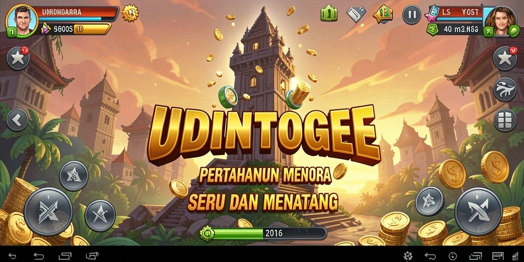 Tampilan gameplay menakjubkan di UDINTOGEL Tower Defense.