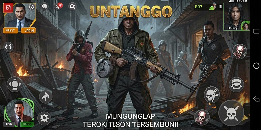 Tampilan gameplay UNTUNGGO yang menyeramkan dan penuh ketegangan.