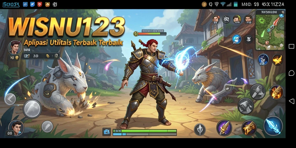 Screenshot aplikasi WISNU123 menampilkan interface intuitif dan fitur unggulan.